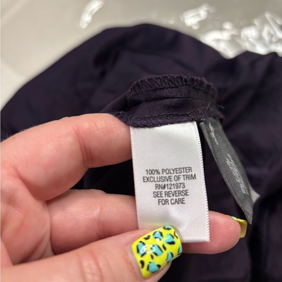 Simply Vera Wang Sleeveless Dark Purple Knee Length Sheath Shift Dress Size 12 - Picture 7 of 7